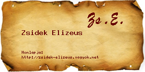 Zsidek Elizeus névjegykártya